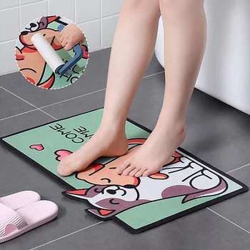 Cartoon Welcome Entrance Doormats Carpets Rugs For Home Bath Living Room Floor Stair Kitchen Hallway Non-Slip Cat Dog Pet Gamer 2