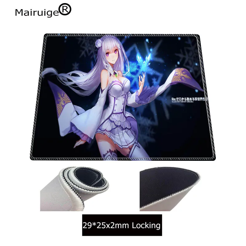 250x290x2mm Re; zero Аниме девушка 900x400X3 мм игровой замок край коврик для мыши большие рождественские подарки аксессуары для ноутбуков ноутбук padmouse - Цвет: 250x290x2mm