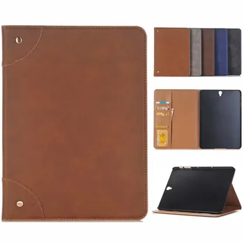 

For Samsung Galaxy Tab S3 9.7 inch SM-T820 T825 T820 Tablet Retro matte PU Leather With Plasic Back Stand Case Magnetic Cover