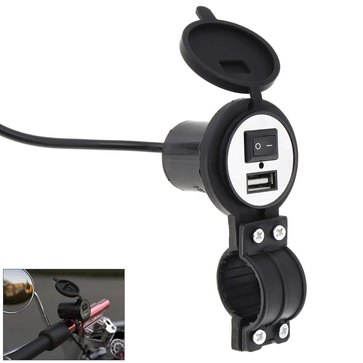 Мотоцикл Зарядное устройство s 12V USB гнездо мотоцикла вилка водонепроницаемый переключатель телефон зарядное устройство адаптер Горячая Распродажа
