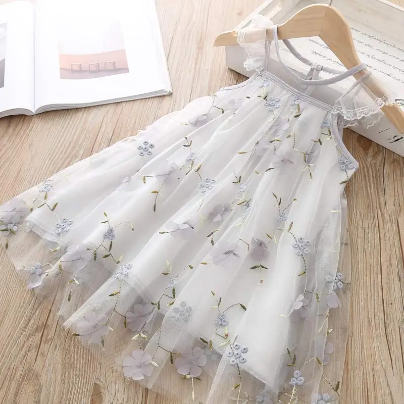 AY474 Gray Платье для девочек; коллекция года; Одежда для девочек; летнее милое белое платье с рисунком кота; Детские платья с принтом котенка - Цвет: AY474 Gray