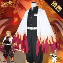 Rengoku Kyoujurou Cos Demon Slayer косплей кимоно Униформа костюм F