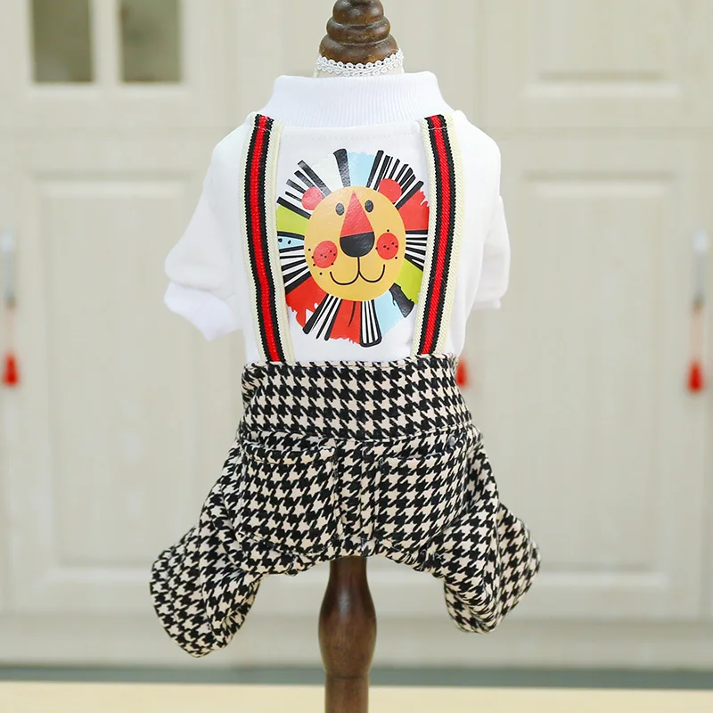 

PETCIECLE Pet Dress Teddy Pomeranian Bichon Dog Comfortable Autumn and Winter Thicken Houndstooth Little Lion Jacket