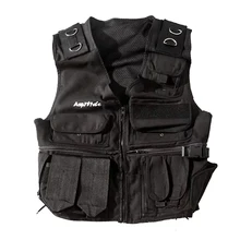 April MOMO хип-хоп безрукавки боковой шнуровкой грузовой жилет карманы молния военная куртка уличная тактический жилет