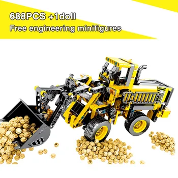 

City Engineering Machine Bulldozer Truck Building Blocks Excavating Compatible with Technic Bricks Children Toys
