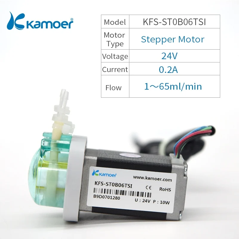 KFS-ST0B06TSI Kamoer KFS Микро перистальтический дозаторный насос 24V с шаговый двигатель для Горячая Электрический аквариум - Напряжение: KFS-ST0B06TSI