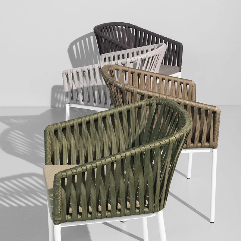 Outdoor Seating Chairs Rope Chair Garden Furniture Set With Table For Balcony Patio Minimalist Кресло Chaise Jardin Ext&eacute;rieur