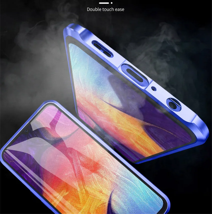 Magnetic case For samsung Galaxy m30s Double side tempered Glass cover on the For samsung a50 a30 a70 a20 a50s fundas capa coque