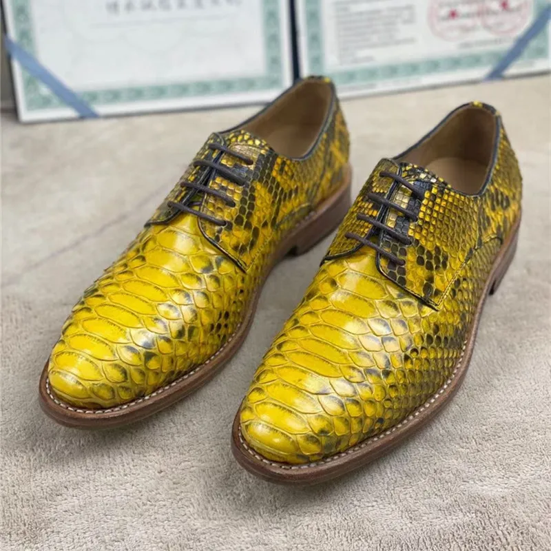 Мужские классические туфли из натуральной кожи натуральная экзотическая кожа