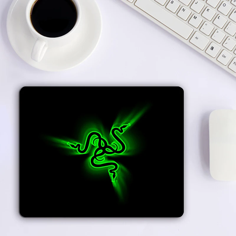 Razer 로고 게이머 플레이 매트, 고무 아트 스피드 마우스 패드, 게임용 작은 크기, 데스크탑 마우스 패드 장식, 빅 프로모션