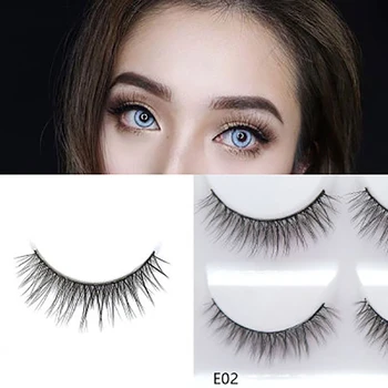 

3D Natural Thick False Eyelashes E-Series Semi-manual Artificial Eyelashes 5 Pairs Multiple Styles Available
