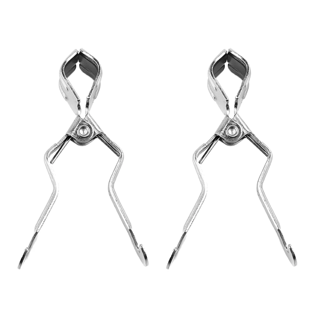 2x Multifunctional Camping Lantern/Toilet Paper Holder Hanger Clip Clamp On Tent Pole Silver Convenient And Pratical