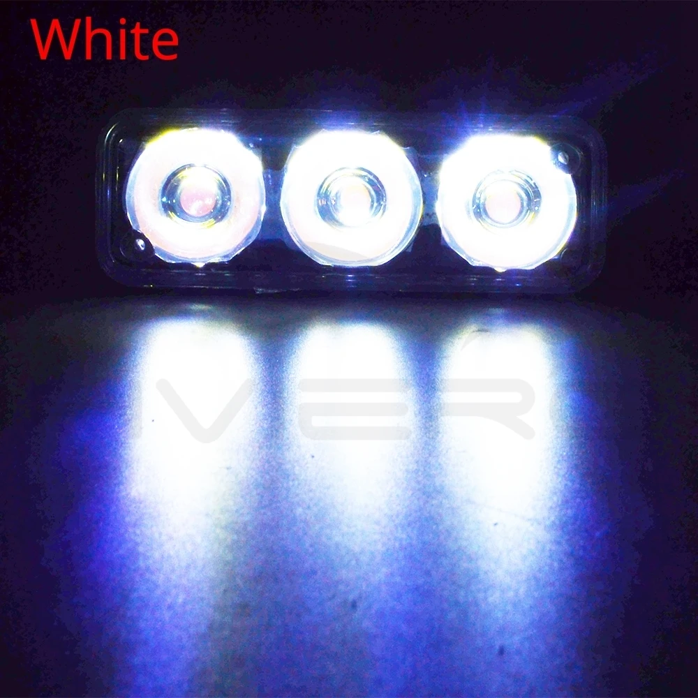 Hviero 2X Auto Led Durable Car Daytime Running Light 3LED DRL Daylight White DC 12V Head Driving Lamp Parking Fog Turn signal Lights