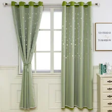 Lychee выдалбливают звезды затемняющие шторы на окна зеленого цвета двухслойные занавески для шторы на окна для гостиной драпировка