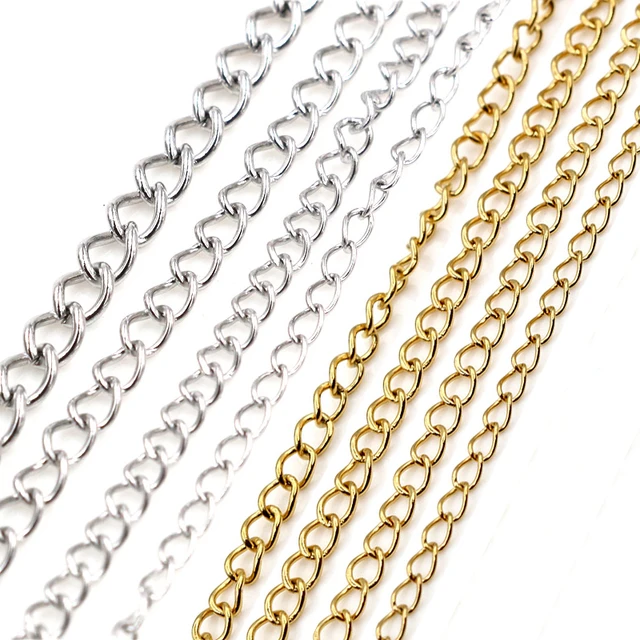 5 Meters/lot Never Fade Stainless Steel Gold Necklace Chains Bulk