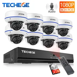 Techege 8CH POE NVR комплект 1080 P CCTV системы 2MP IP камера Аудио запись водостойкий обнаружения движения видеокамера охранной системы POE системы