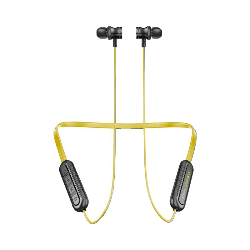 OVLENG S19 беспроводные Bluetooth наушники спортивные шейные наушники с микрофоном в качестве MP3 плеера Walkman Handsfree для умных устройств - Цвет: YELLOW