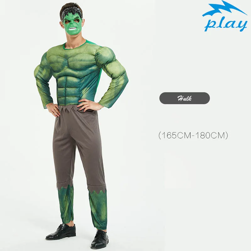 Hulk SATCOPY Хэллоуин Косплей Костюм для взрослых мускул-герой Халк, Человек-паук Бэтмен, Железный человек Супермен, Мстители Костюмы супергероев - Цвет: Hulk