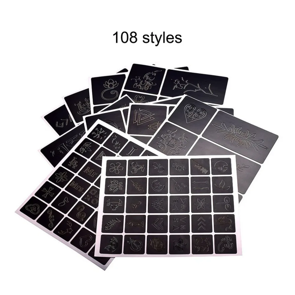 

108 Patterns Design Tattoo Stencil Album Professional And Reusable Tattoo Airbrush Stencil Template Booklet Book