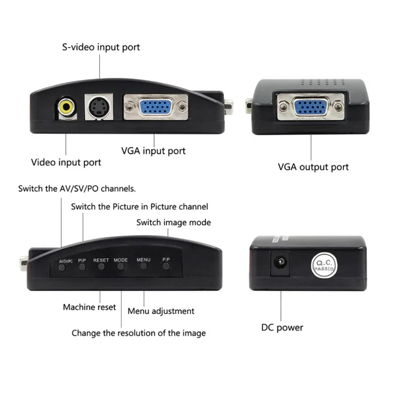 Tv Box адаптер AV в VGA конвертер CC tv монитор DV карты памяти