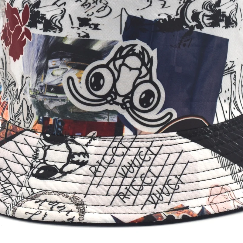 Black And White Bucket Hat Unisex Bob Hat Hip-Hop Hat Men And Women Summer Panama Straw Hat Beach Sunscreen Fishing Hat M86