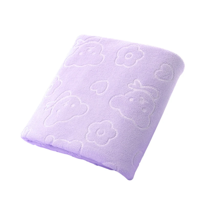 DIDIHOU Embroidery Lavender Cotton Towel Set Face Towels Bath Towel For Adults Washcloths High Absorbent Towels - Цвет: purple 70x140cm