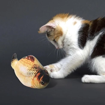 

USB Rechargeable 3D Fish Cat Toy Electric Simulation Fish Toys Catnip Stuffed Pillow Doll Plush Pet Kids Gifts