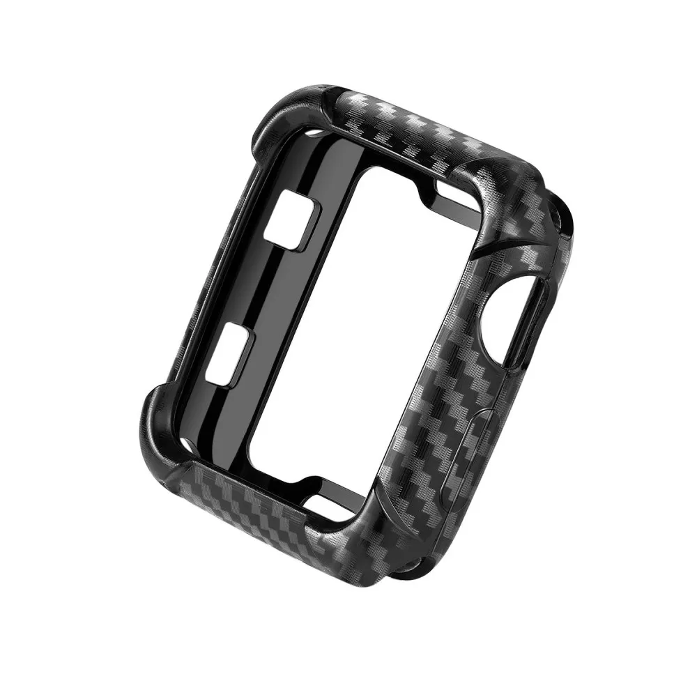 Защитный чехол для Apple Watch, версии 4, 2, 3, ремешок для iwatch, версия 42/44 мм 38/40 мм рама углеродного Защитный чехол Чехлы бампер аксессуары для часов