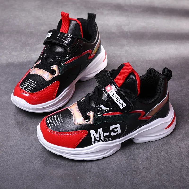 

HOBOBEAR kids running casual shoes Leather surface non-slip running primary school girls casual shoes children shoes pink tide