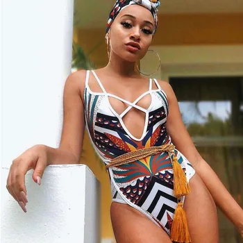 Alternative view of Ovoro African One Piece High Cut Swimsuit
