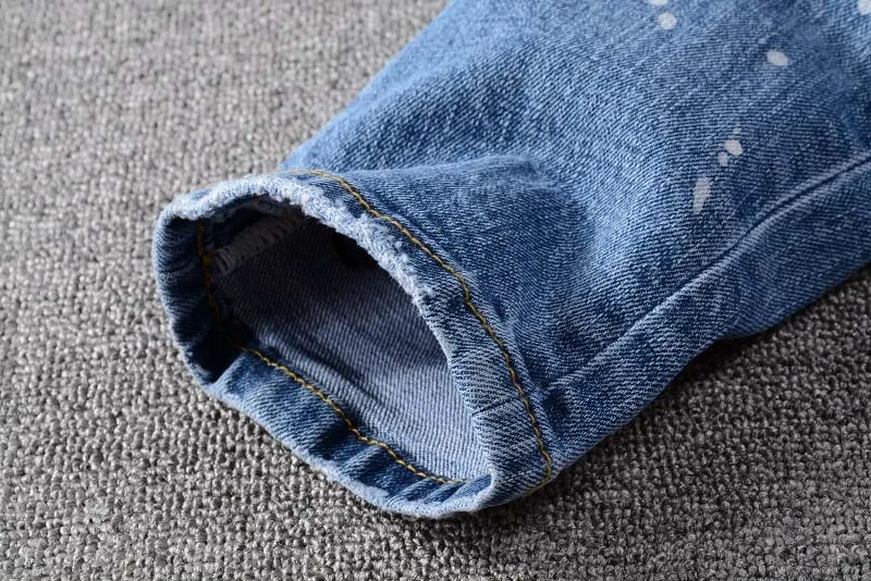 Мужские Эластичные Обтягивающие джинсы с вышивкой краном