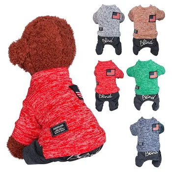 

Pet Jumpsuit Dog 4-legged Clothes Chihuahua Winter Soft Warm Coat Puppy Leisure Tracksuit Outfits Sweatshirt Costume