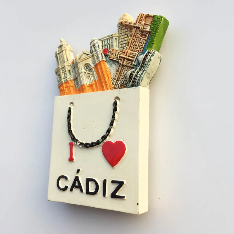 Испания Cadiz landmark строительство Туризм памятные окрашенные ремесла магнитные стикеры на холодильник