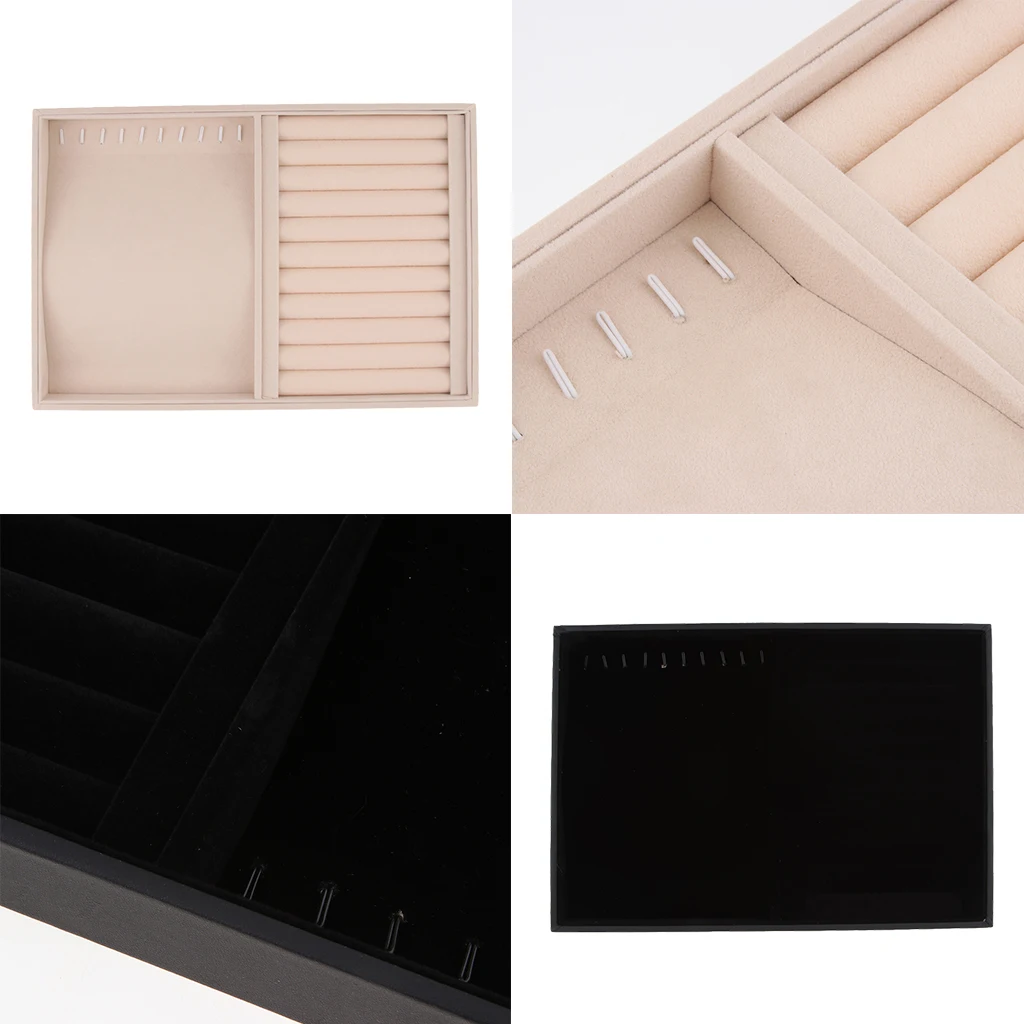 

Velvet Stackable Jewelry Tray Showcase Display Organizer for Necklace Rings Cufflinks 35 x 24 x 3cm