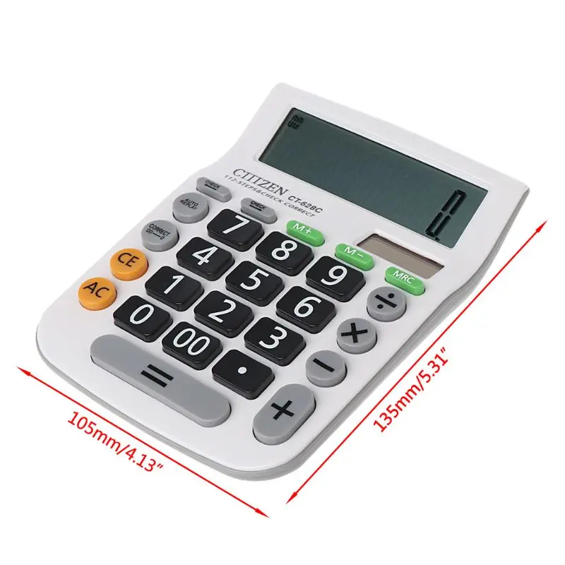 12 Digit Solar Battery Dual Power Large Display Office Desktop Calculator CT 628 AXYF 4