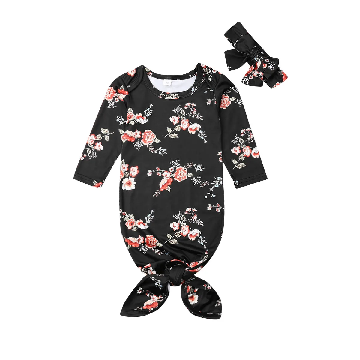 Emmababy ночные рубашки для новорожденных мальчиков и девочек, одежда для сна с длинными рукавами спальный мешок+ повязка на голову, комплект для детей от 0 до 6 месяцев