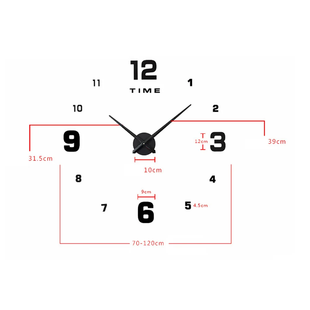 Современный дизайн безрамные Акриловые DIY цифровые настенные часы стикер часов домашний декор для гостиной и офиса 3D настоящие большие настенные часы