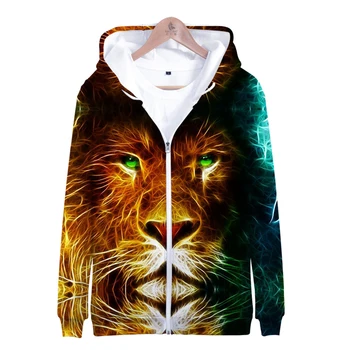 

men's Hoodies King of animals lion 3d Printed Streetwear Casual hoodies spring men top hip hop stranger things swearshirt