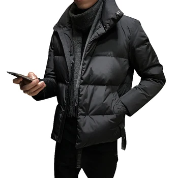 

igh Quality Winter Jackets Men 2019 Fashion Stand Collar Male Parka Jacket Mens Solid Thick Warm Coats Down Jacket Outerwear