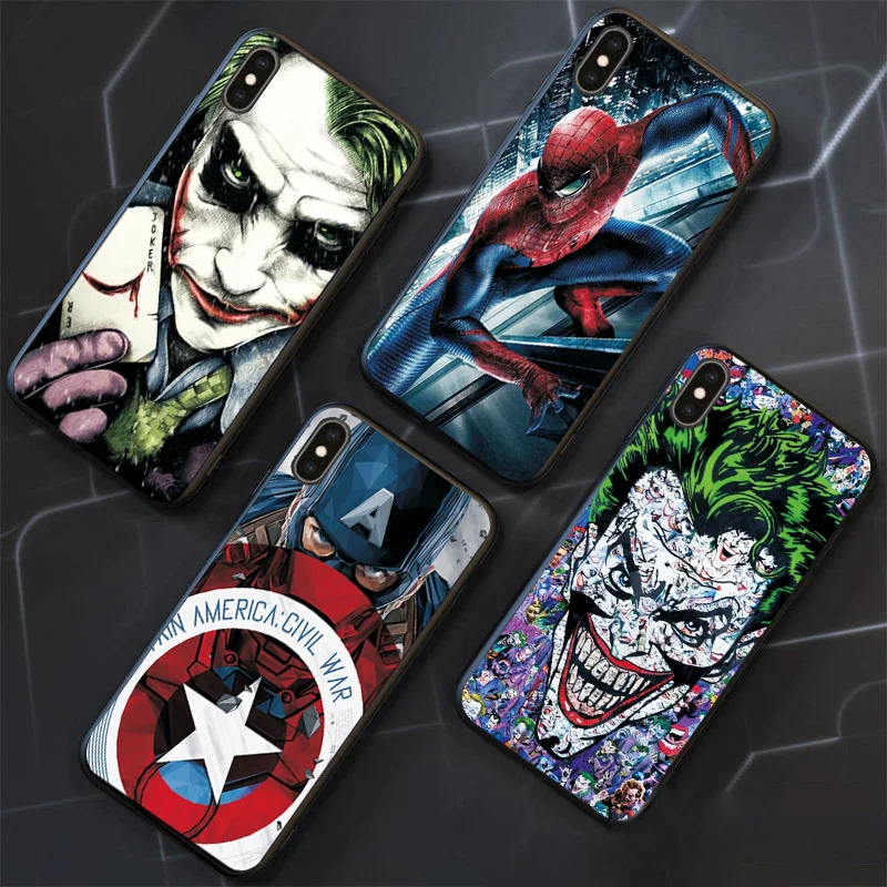 Чехол для телефона чехол для iPhone 5, 5s SE 7 8 6 6s Plus чехол Marvel Мстители черный ТПУ чехол для iPhone X XR XS Max 11 Pro Max чехол