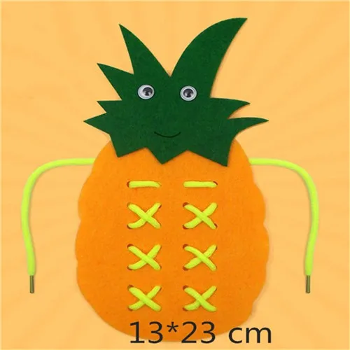 pineapple 1 компл./упак. креативный фетр для поделок Обучающие принадлежности DIY ручной работы реквизит для детского сада обучающие игрушки для детей тренировки шнуровки обуви - Цвет: pineapple
