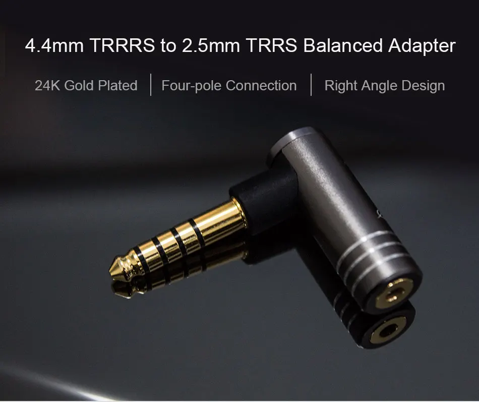 adaptador equilibrado 2.5mm fêmea a 4.4mm adaptador masculino