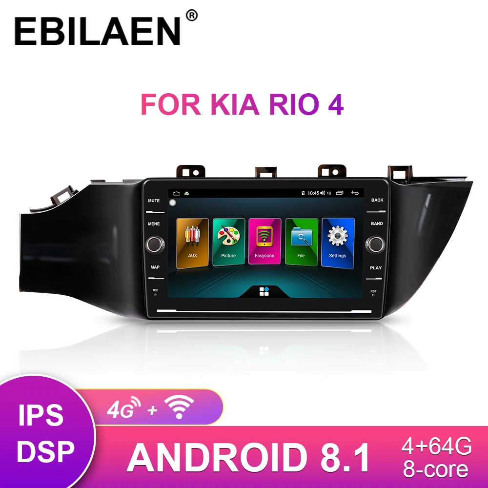 Автомобильный Радио мультимедийный плеер для KIA RIO 3 4 магнитола 2010- 2Din Android 8,1 Авторадио gps навигация wifi