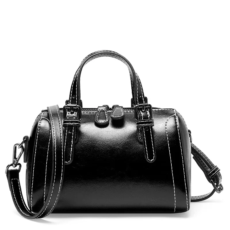 ZENCY натуральная кожа Новое поступление Модная женская сумка высокого качества маленькая Элегантная Дамская сумка через плечо - Цвет: Черный
