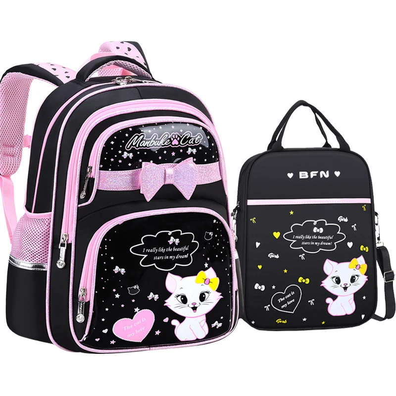 Mochila de gato adorable para niños, Bolsa Escolar coreana para niñas, informal, impermeable, ortopédica, 2021|Mochilas escolares| -