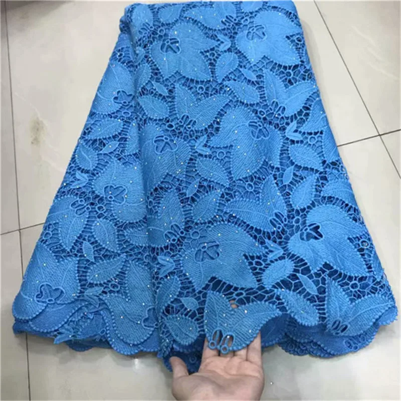 

2019 Latest African Cord Lace Fabrics Nigerian Lace Fabric 2019 High Quality Lace Sky Blue French Lace Fabric For Wedding