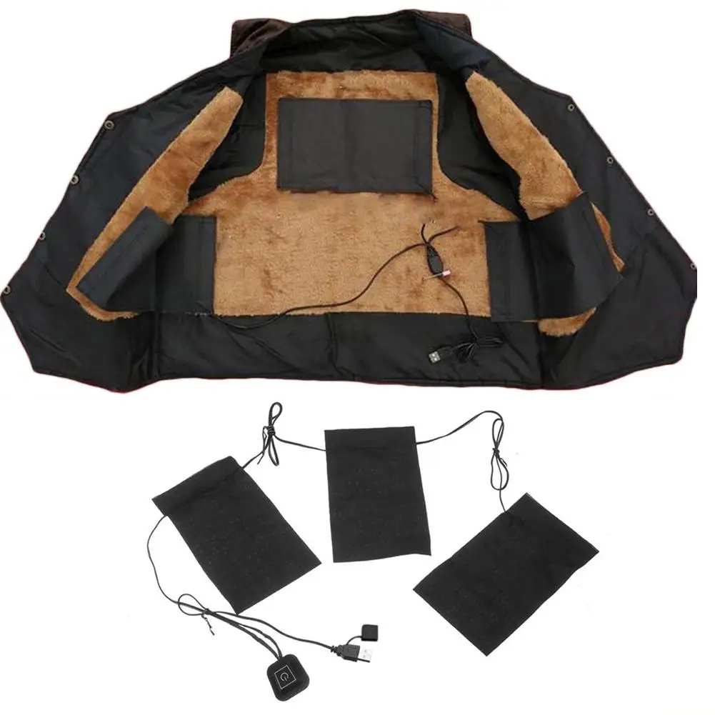 1 Set USB Electric Heated Jacket Heating Pad Outdoor Themal Warm Winter Heating Vest Pads for DIY Heated Clothing 3/5/8 sheet ED