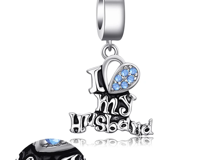 JewelryPalace я люблю своего мужа создан Синий Nano сердце Красивые 925 пробы серебра очарование подходят Браслеты