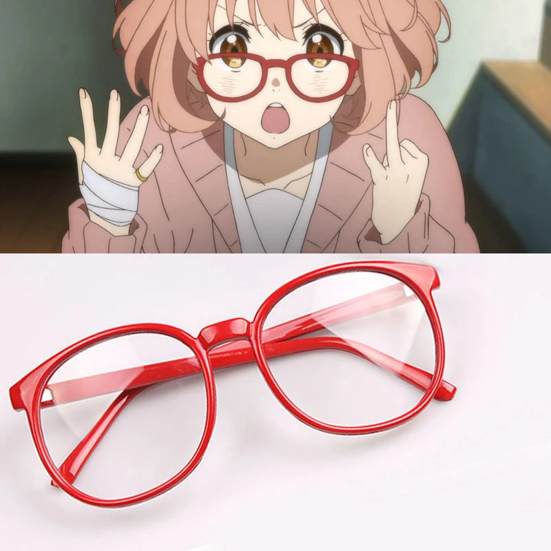 かわいいアニメ協会の彼方栗山未来漫画赤メガネフレームコスプレ眼鏡小道具ガール女性屋外装飾 1pc 衣装小道具 Aliexpress