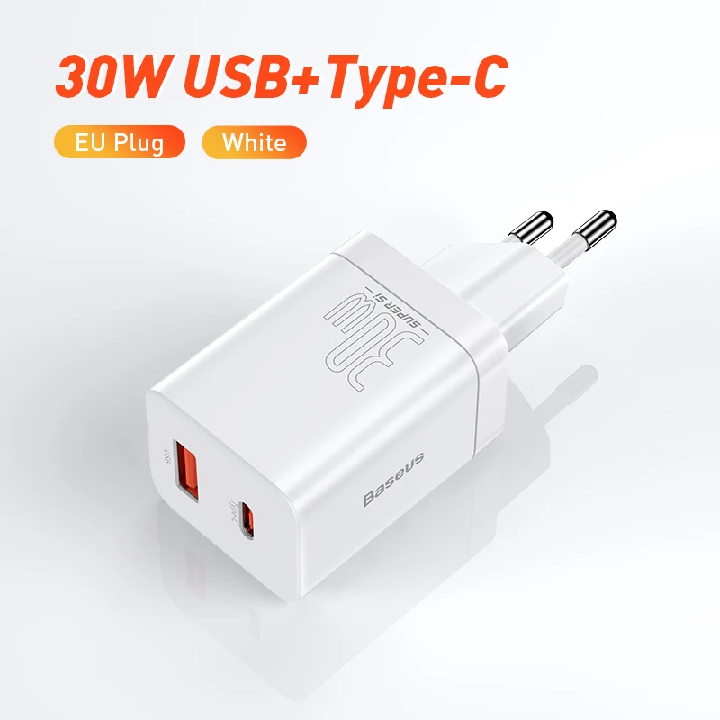 usb c 5v 3a Baseus PD Charger 30W USB Type C Fast Charger QC3.0 USB C Quick Charge 3.0 Dual Port Phone Charge for iPhone 12 X Xs 8 Macbook usb fast charge Chargers